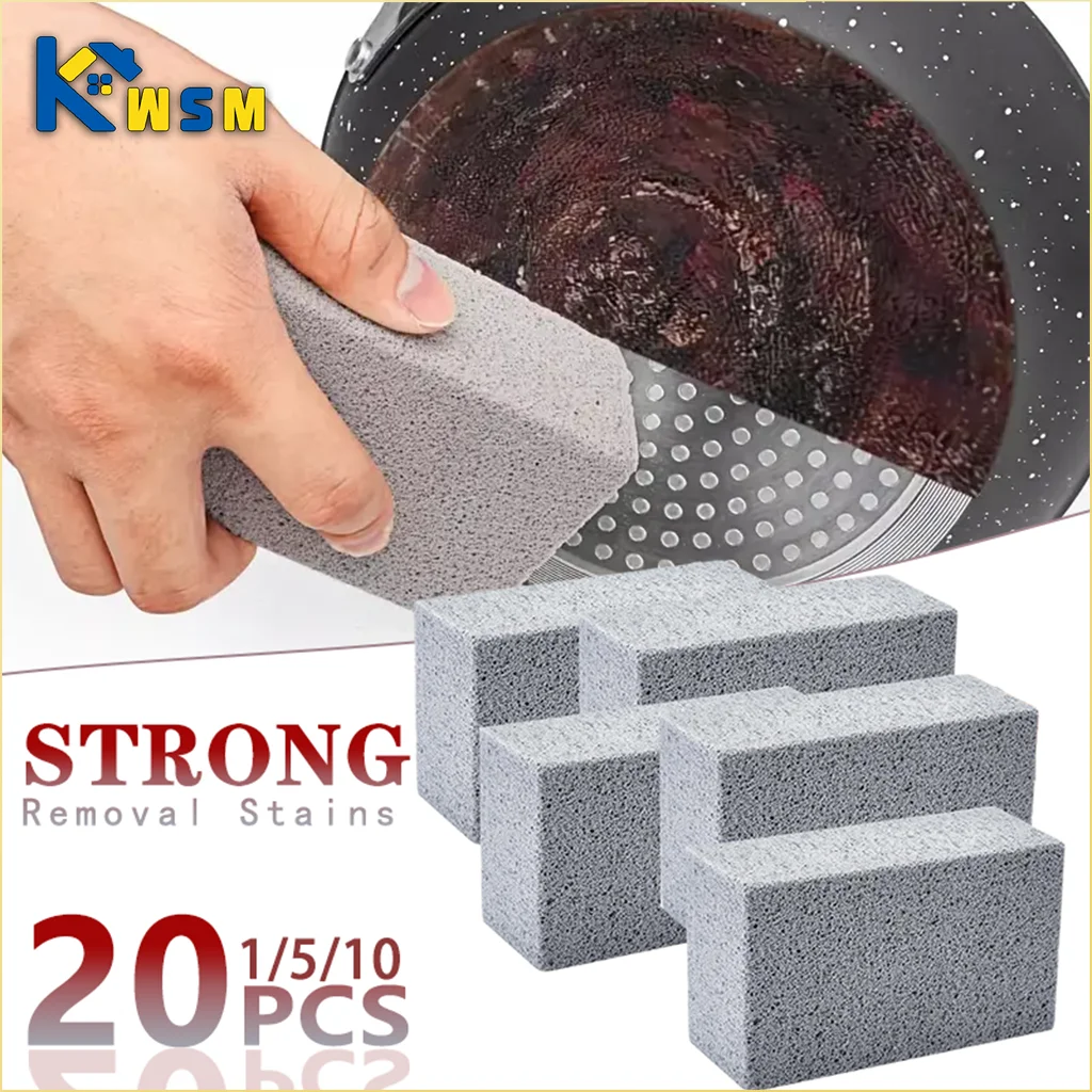 1-20PCS BBQ Grill Cleaning Bricks BBQ Heat Resistant Cleaning Pumice Brush Powerful Stain Remover Tools Tools