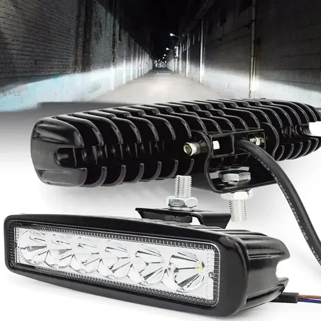 18w 6 LED Car Work Light High Bright Spotlight Universal Offroad Automobile Truck Driving Fog Headlights DRL Driving Lamp 12V 1