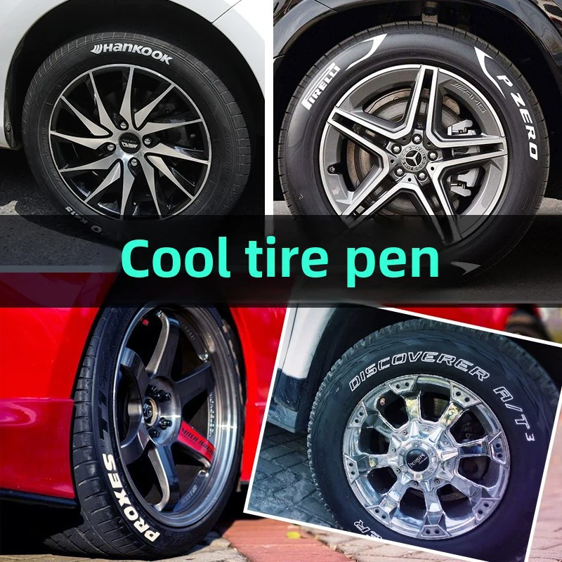 Car tire graffiti decoration letter note number paint pen white spray paint color waterproof not fading