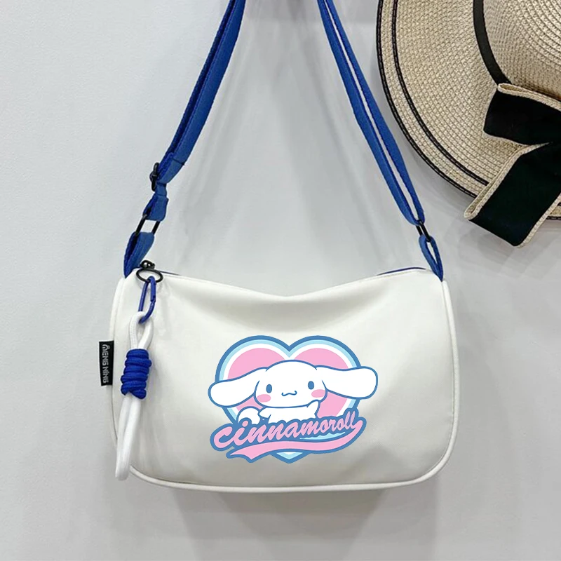 Sanrio Women Shoulder Bag Cartoon Cinnamoroll Print Crossbody Bag Kawaii Portable Large Capacity Storage Bags Kids Birthday Gift