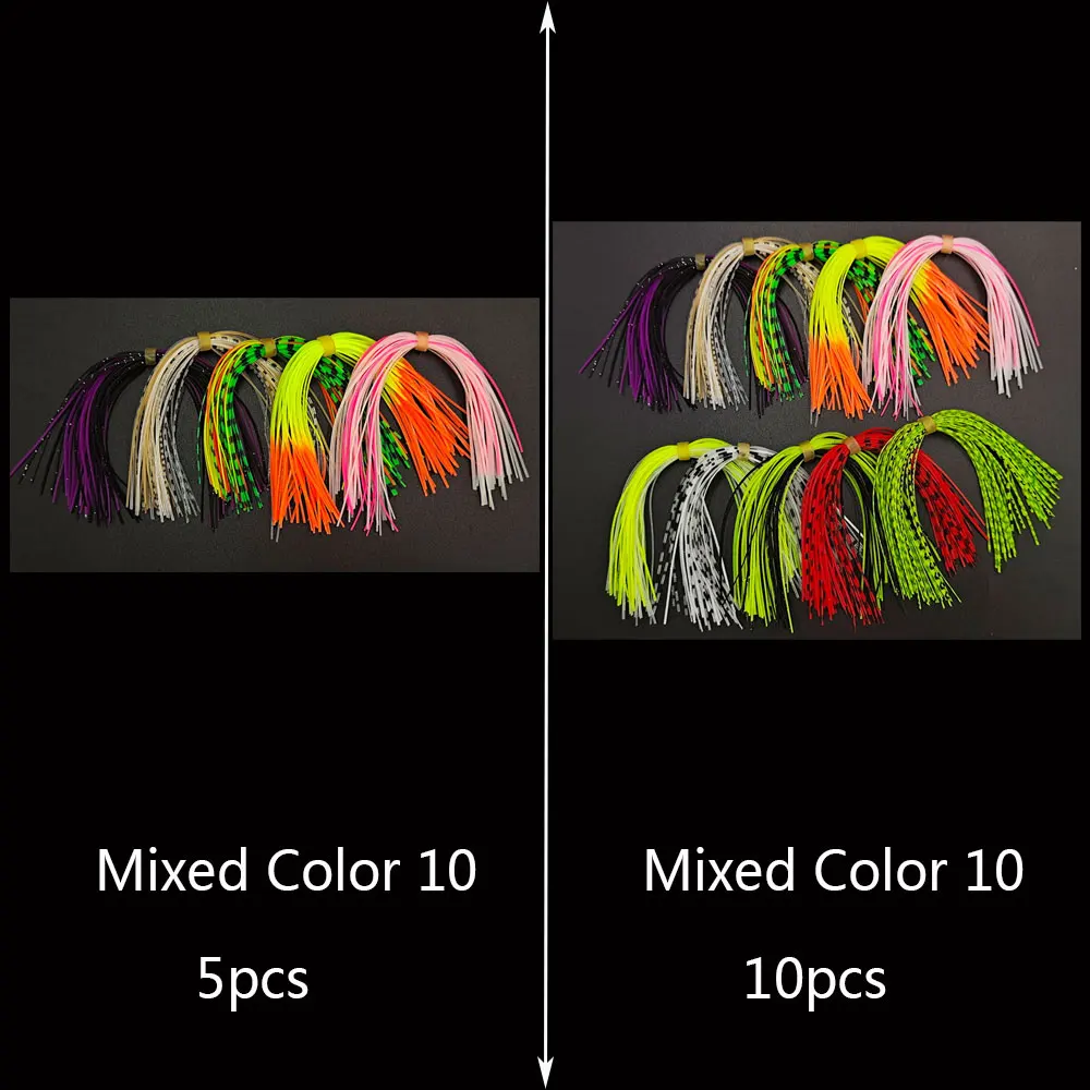 10 Bundles Silicone Rubber Skirt Trailer Replacement for Slider Jigs Tai Kabura Octopus Madai Squid Snapper Jigging Fishing Lure - 18