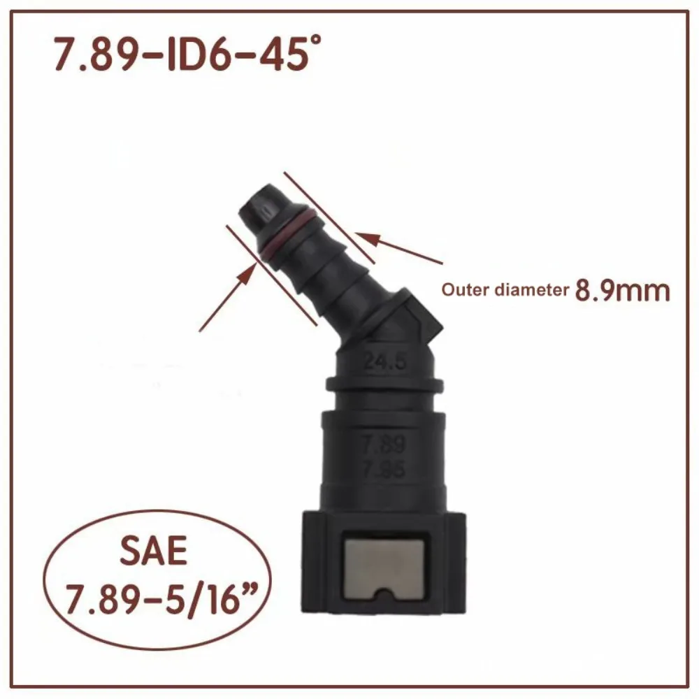 PA12 Plastic Hose Coupler Auto Accessories Bundy Tee 45&deg; Fuel Line Hose 7.89 ID6 Pipe Coupler Quick Release Connector hose coupler fuel line connector