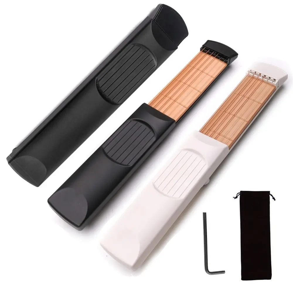 

1 Set 6 String Pocket Guitar 4/6 Frets Practice Guitar Chord Trainer Crawling Grid Portable Neck Chord Trainer