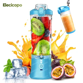 Eleicopo 가정용 과일 스무디 쉐이크 야채용 전기 쥬서 블렌더, 빠른 쥬싱, IP67 방수, BPA 프리 병, 30s