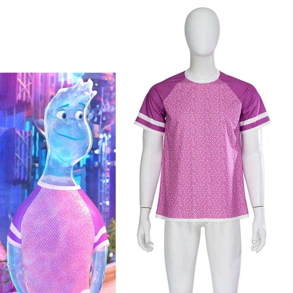

Elemental Wade Cosplay Costume For Adult Men Boy Printed T-shirt Halloween Carnival Party Disguise Suit