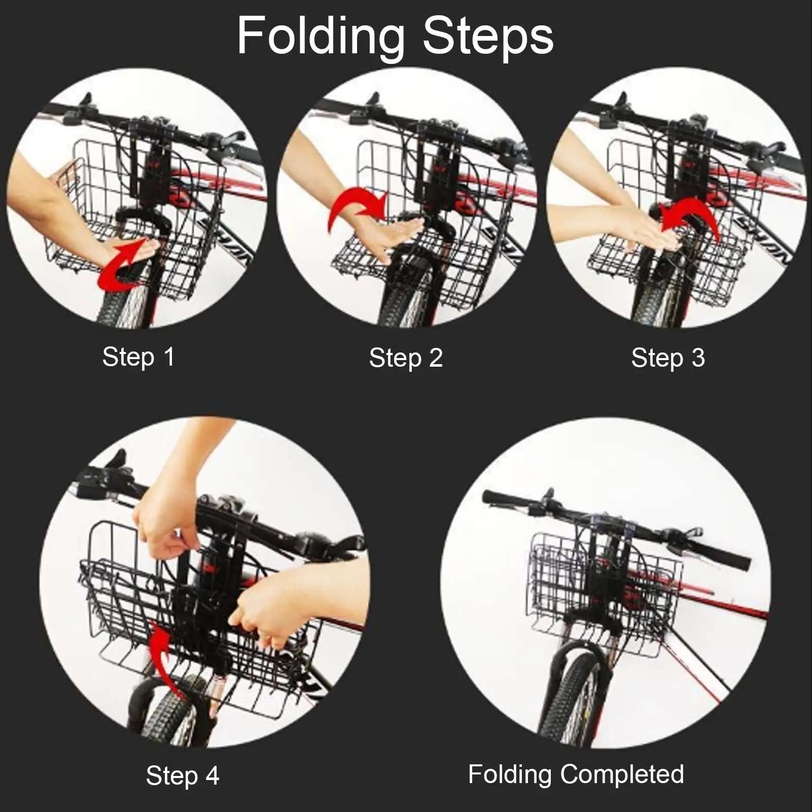 Basket For Bike Foldable Cycling Accessories Adjustable Rack Mountain Bike Basket Handlebar Mount For Road Electric Scooter