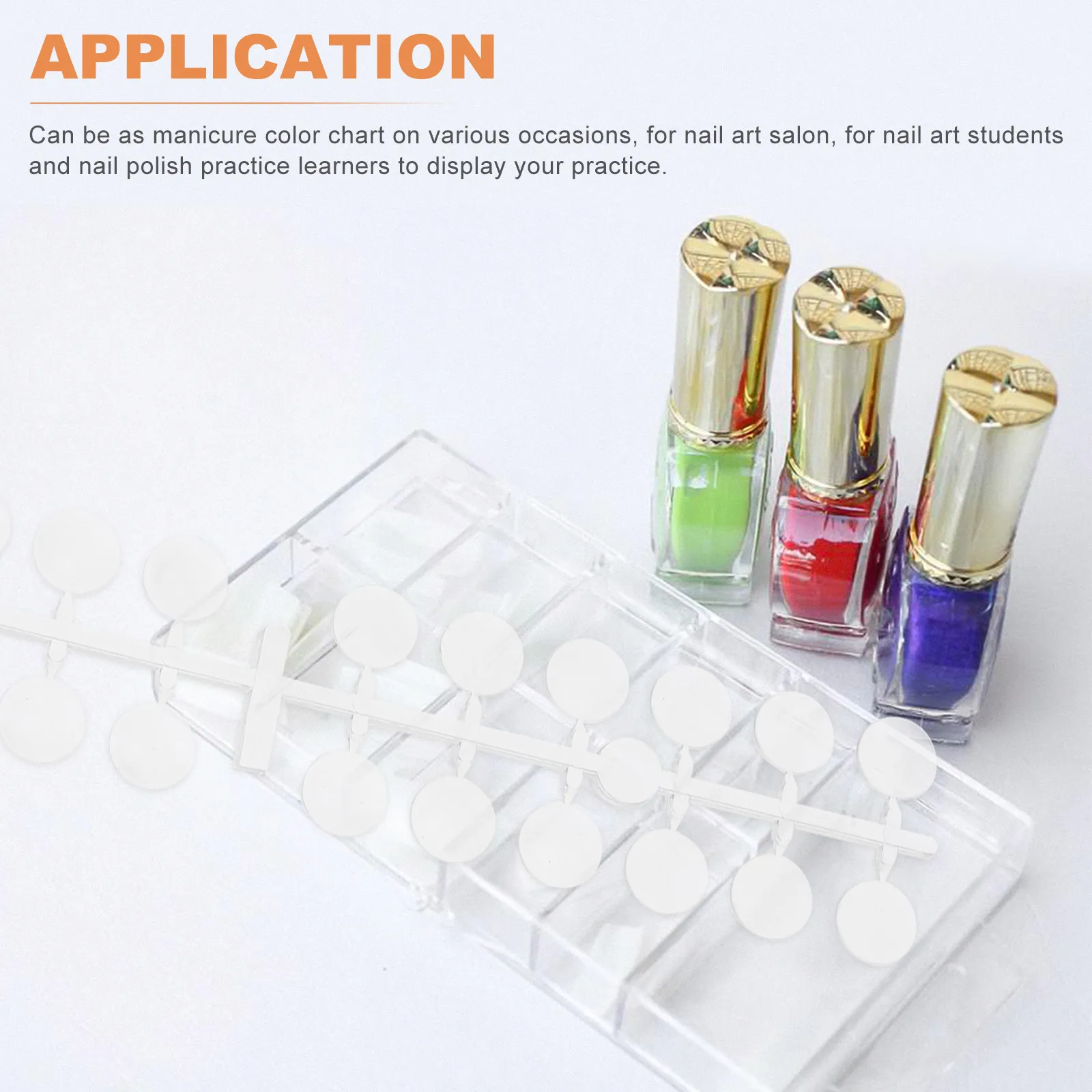 4세트 라운드 네일 컬러 플레이트 고품질 화이트 베이스 매니큐어 컬러 차트 (살롱용, DIY 홈 연습용, 네일 아트 샘플 디스플레이)