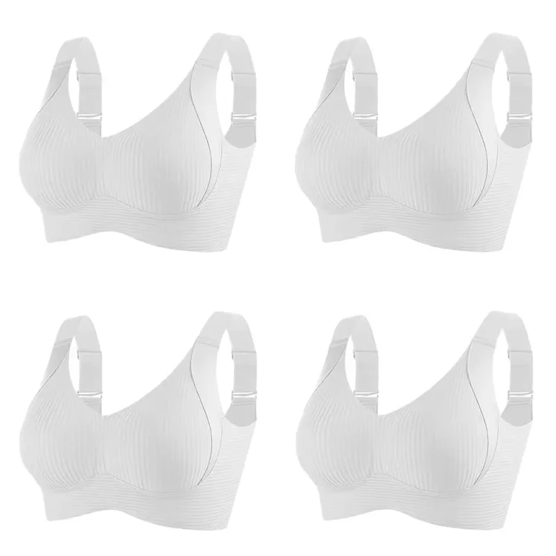 FallSweet 4PCS/set Wireless Push Up Bras for Women Seamless Large Size Bralette Underwear Comfort Breathable Invisible Lingerie