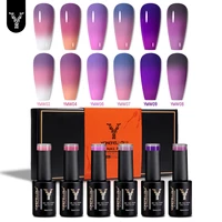 YOKEFELLOW Thermal Gel Nail Polish Set 10ml 6Pcs Color Changing Temperature Soak Off UV LED Gel Varnish for Manicure Art DIY 1