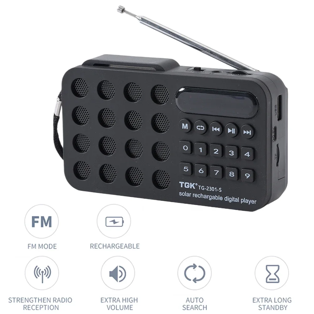 Mini Portable Pocket FM Radio Bluetooth-Compatible Wireless Speakers Support USB TF Card Play Emergency Small Radio Receiver