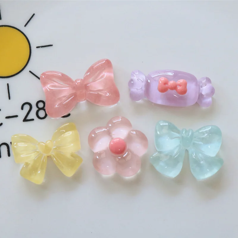 

10pcs Kawaii Mini Shining Butterfly Bow Flower Flat back Resin Cabochons Scrapbooking DIY Jewelry Craft Decoration Accessorie