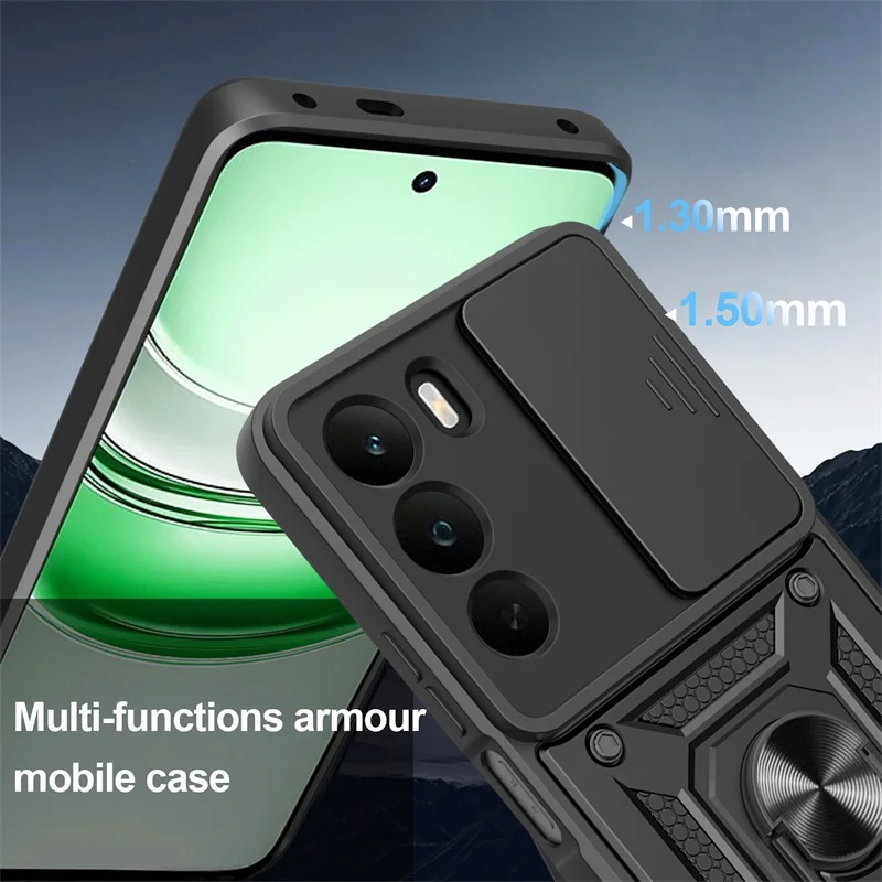 Slide Camera Shockproof Armor Case with Ring Holder Protector Cover