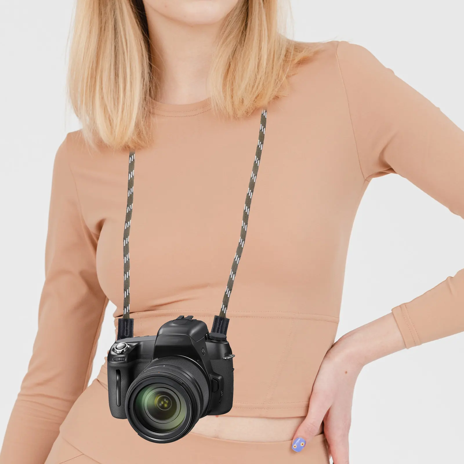전문가용 카메라 숄더 스트랩, 조절 가능한 헤비 듀티 나일론 카메라 넥 끈, DSLR 사진 촬영용, 모든 바디에 편안하게 착용 가능