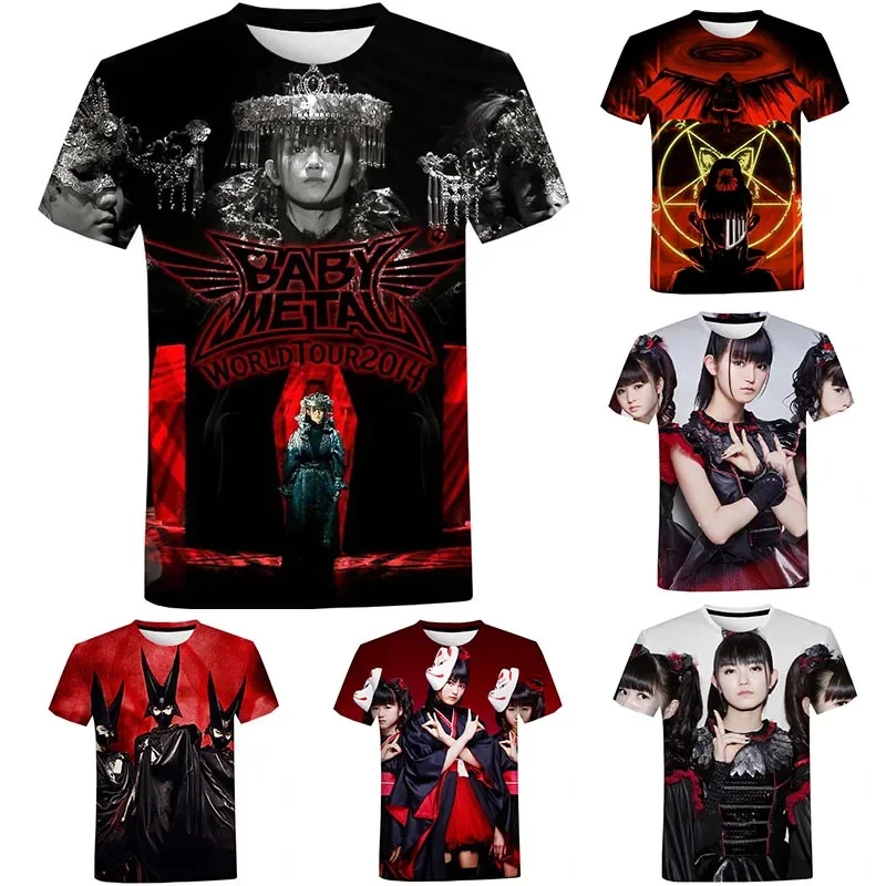

3D Babymetal Printed T-shirt Men/Women Cool Tops Oversize O-Neck Hip Hop Short-sleeve Tees Men's Clothing T-shirt for Men