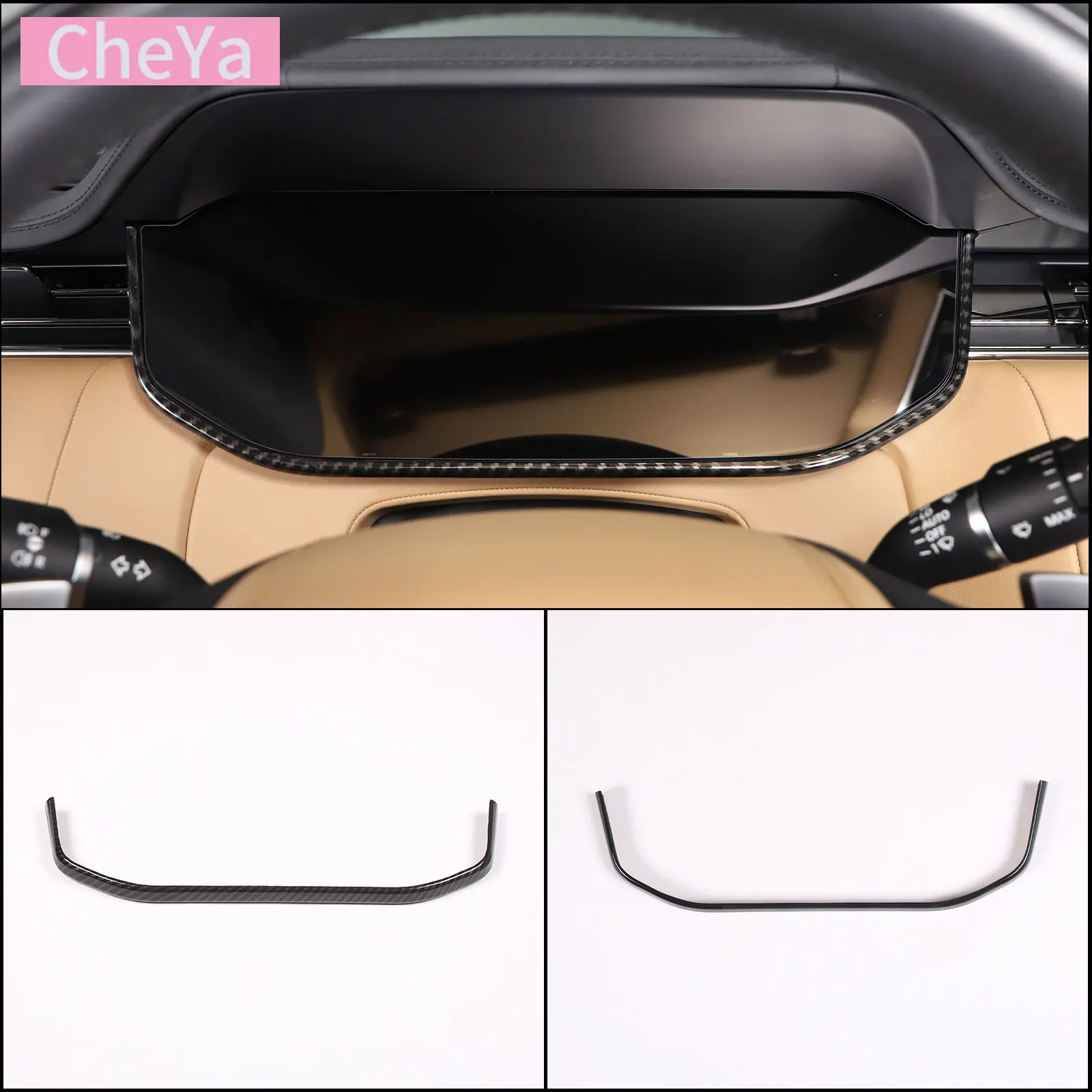 

cheya ABS Carbon Fiber Car Dashboard Decorative Frame Cover for Land Rover Range Rover Sport/Vogue 2023+ Interior Accessories