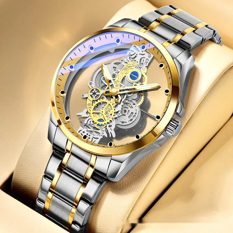 2023 neue heißer verkauf uhr doppelseitige transparente hohl voll automatische mechanische uhr herren uhr herren wasserdichte leuchtende quarzuhr neu_voghion.com