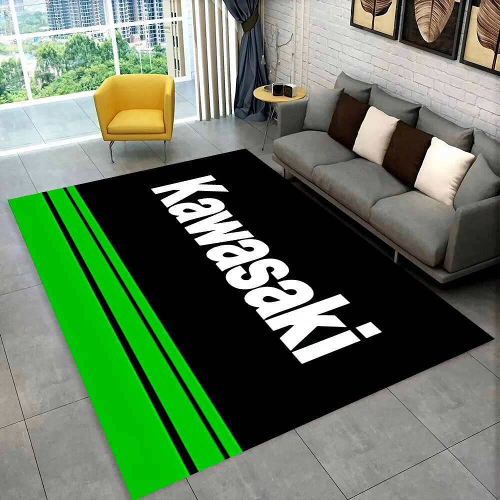Kawasaki Motorcycle Racing Car Rug Carpet for Living Room Bedroom Home Decor Floor Mat Non-slip for Sofa Doormat Gift