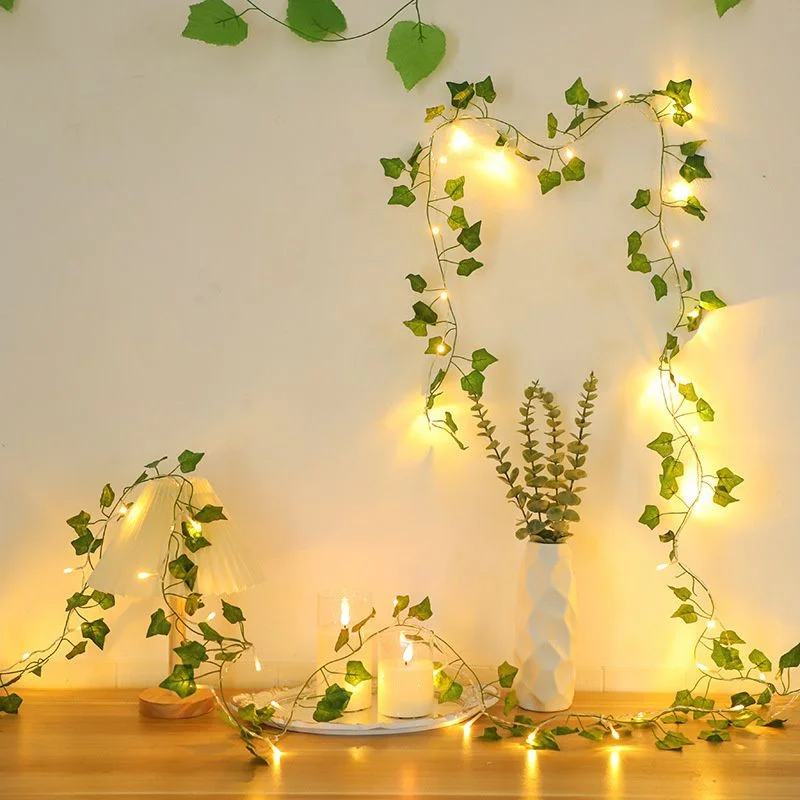 

Artificial Leaf Fairy String Lights Flower Garland 10m 5m 2m LED Copper Wire Lights Wedding Christmas Home Garden Decorations