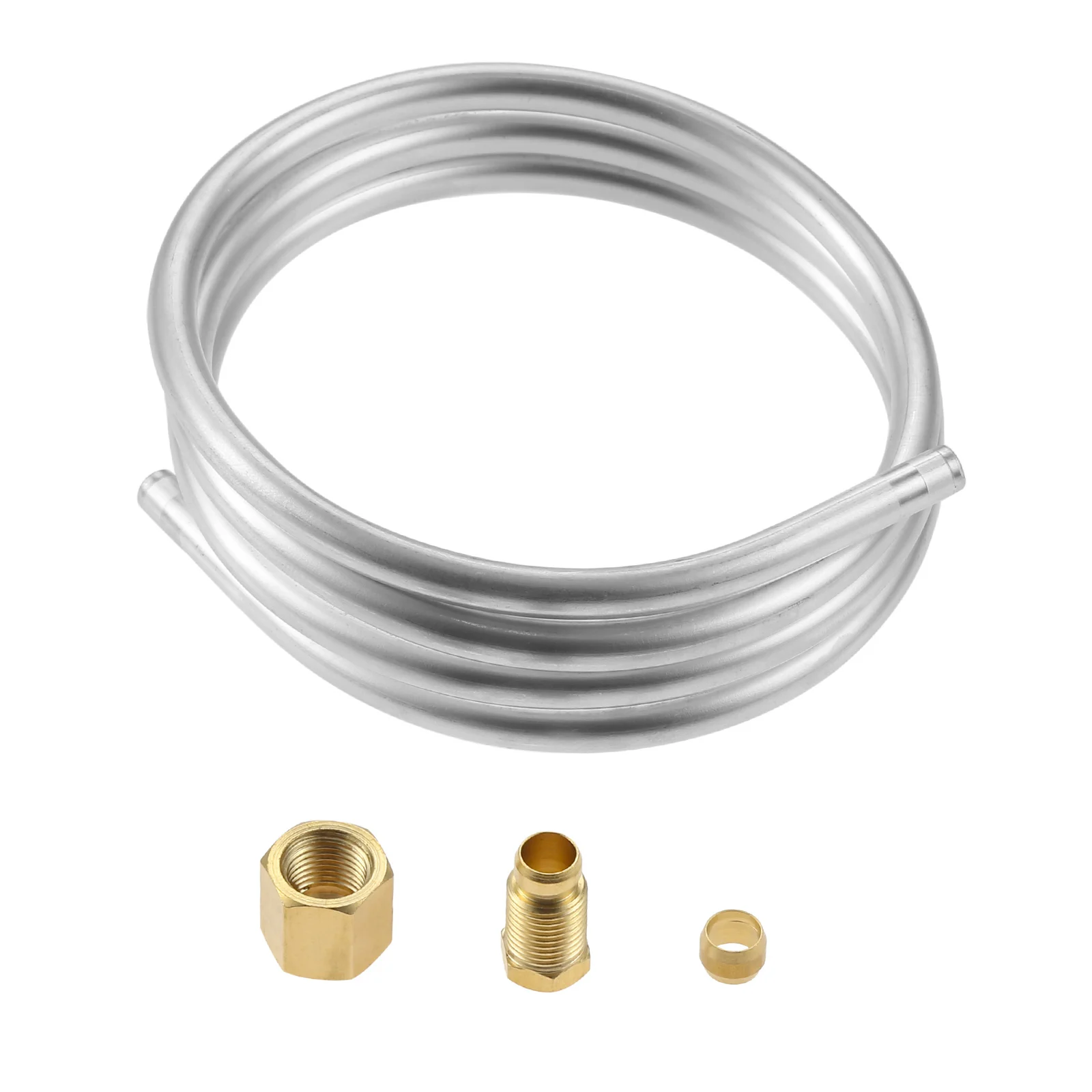1/4" Aluminum Tubing Compression Olive Fittings M10x1 Female and Male Nuts Pilot Burner Tube Pipe Assembly Gas Burner
