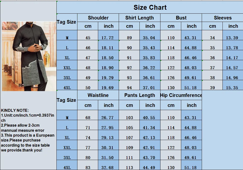 Embroidered Top and Solid Color Pants Men's Set New African Ethnic Style Men's Casual Set Muslim Clothing Set Men's 2023 New