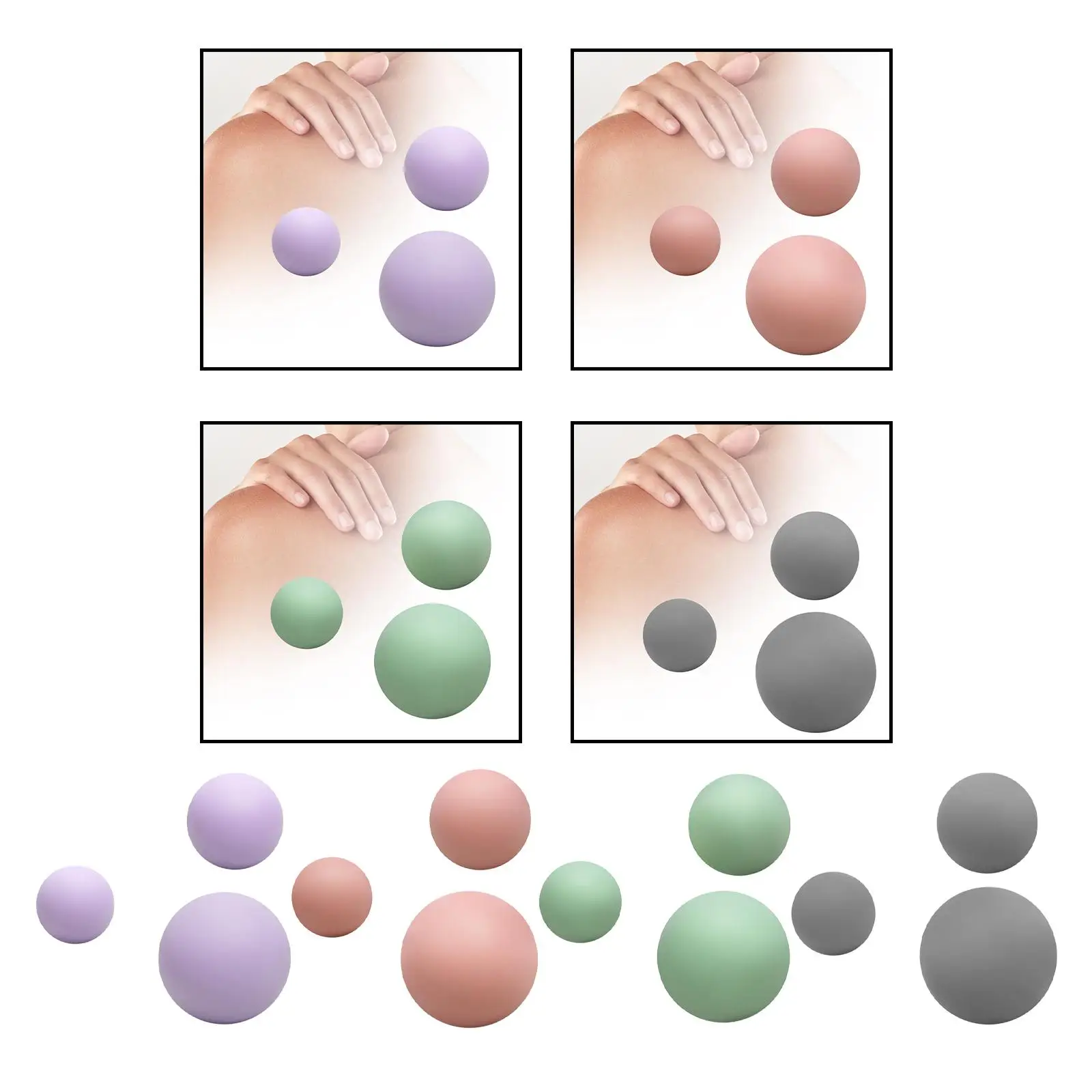 3 Pieces Massage Balls,Myofascial Balls,Foot Massager,Portable Back Massage,Deep Tissue Massage Balls,Yoga Balls for Exercise