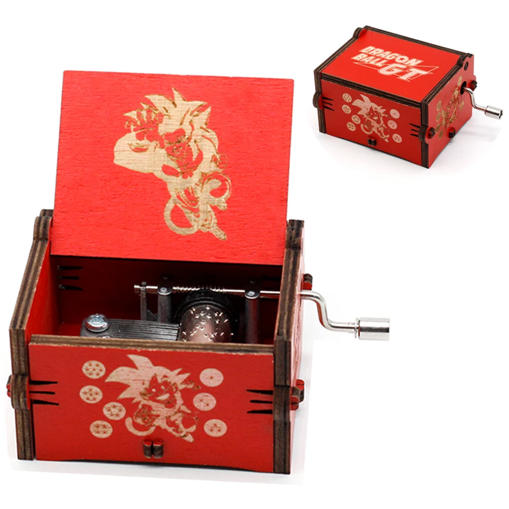 Music Box Wood Hand Crank Music Box Dragon Ball Christmas Gift Birthday Gift New Year
