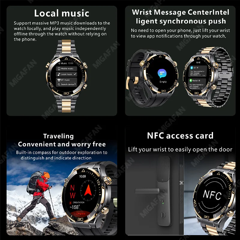 S30 Max Smart Watch 4GB ROM Photo Album Music Gesture Control NFC Compass Heart Rate for Huawei Watches Ultimate Smartwatch Men