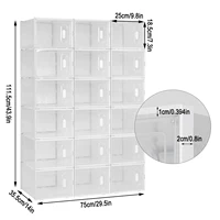 8/12/18 PCS Shoe box Storage Transparent Foldable Plastic Shoe Cabinet 4