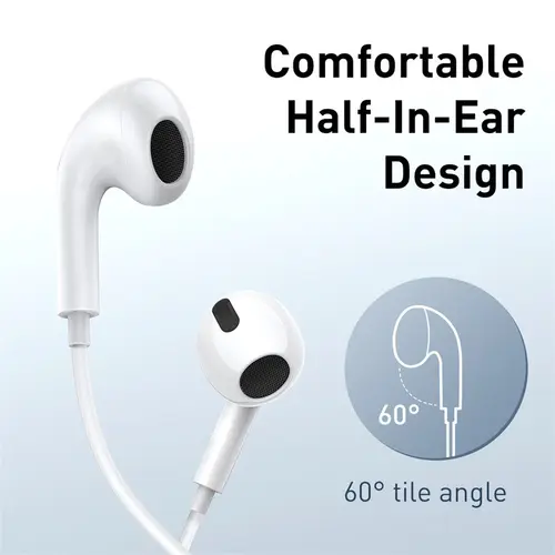 Baseus H17 3.5mm Wired Earphone with Microphone Wire-controlled in-ear Headphone For Music Sport In Ear Monitor Earbud Headset - Image 6