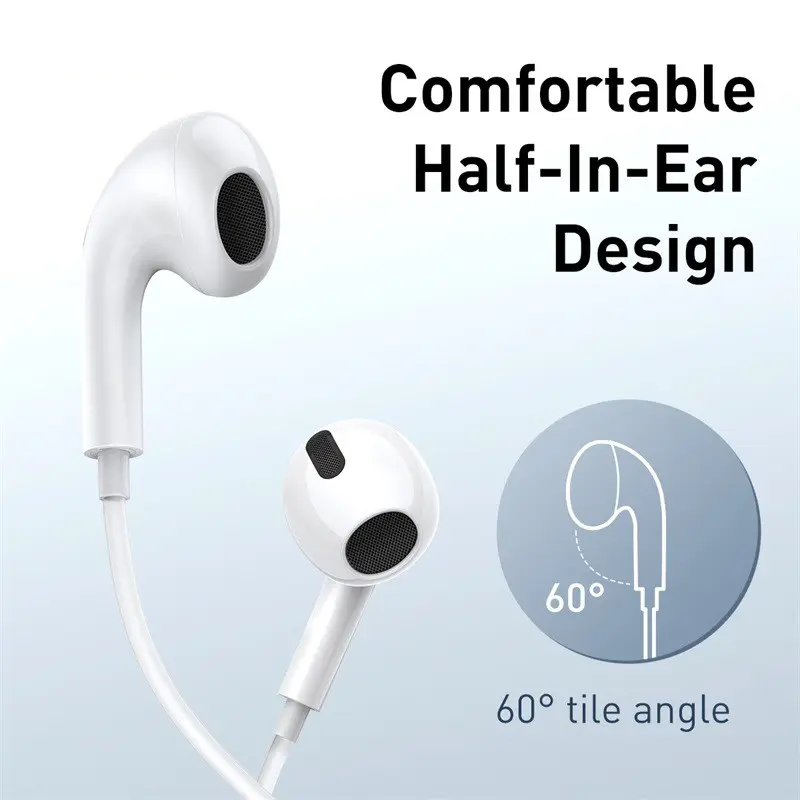 Baseus H17 3.5mm Wired Earphone with Microphone Wire-controlled in-ear Headphone For Music Sport In Ear Monitor Earbud Headset - Image 6