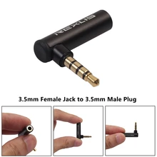 

3.5mm Female Jack To 3.5mm Male Plug 90 Degree Angle Connector Audio Cable L Shape Adapter Electric Instrument Parts Accessory