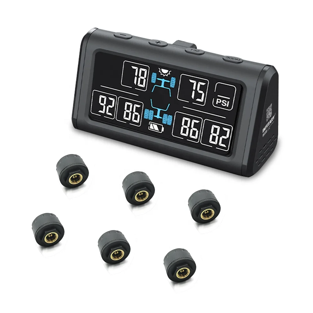자전거 전자 자전거 오토바이 트럭 견인 RV 트레일러 경보, 6 센서 자동차 태양광 TPMS 타이어 압력 모니터링 시스템, 공장 도매