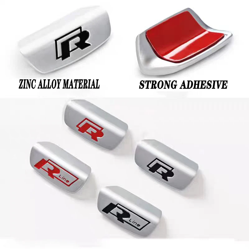Car Steering Wheel Stickers Car Steering Wheel Accessories Metal Stickers For VW GTI R Line Polo Golf Passat Scirocco Tiguan Jetta T-ROC Touareg Touran GTS