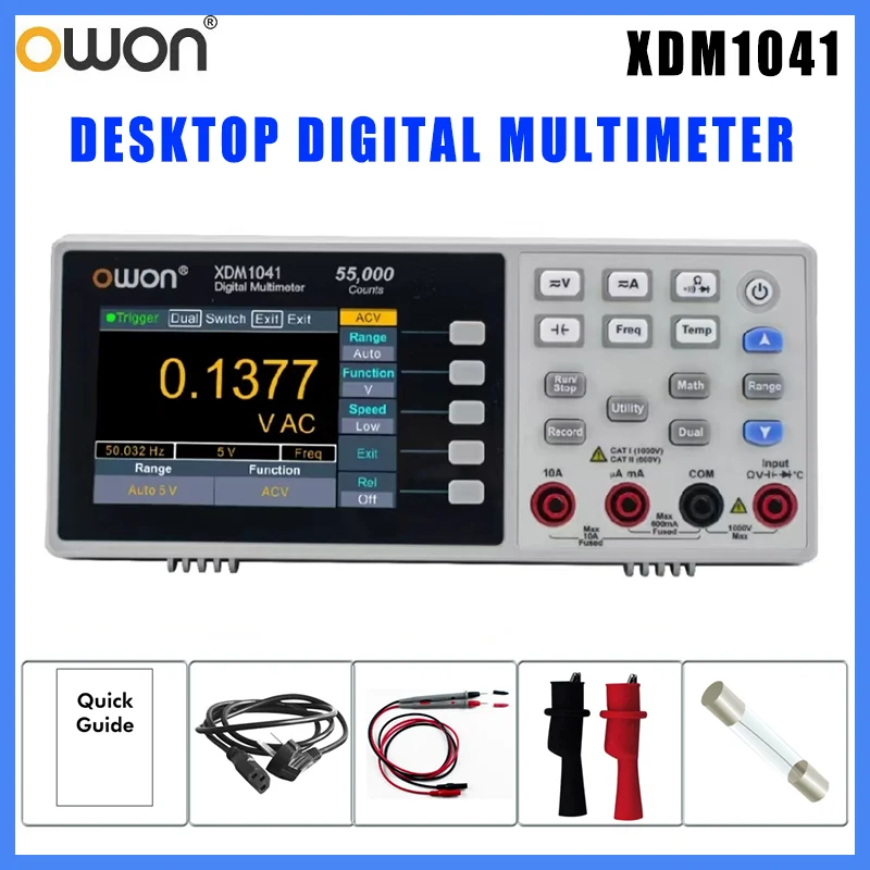 OWON XDM1041 XDM1241 Digital Multimeter USB Multimeter Test Meter DC/AC Current Voltage Portable Benchtop True RMS 1/2