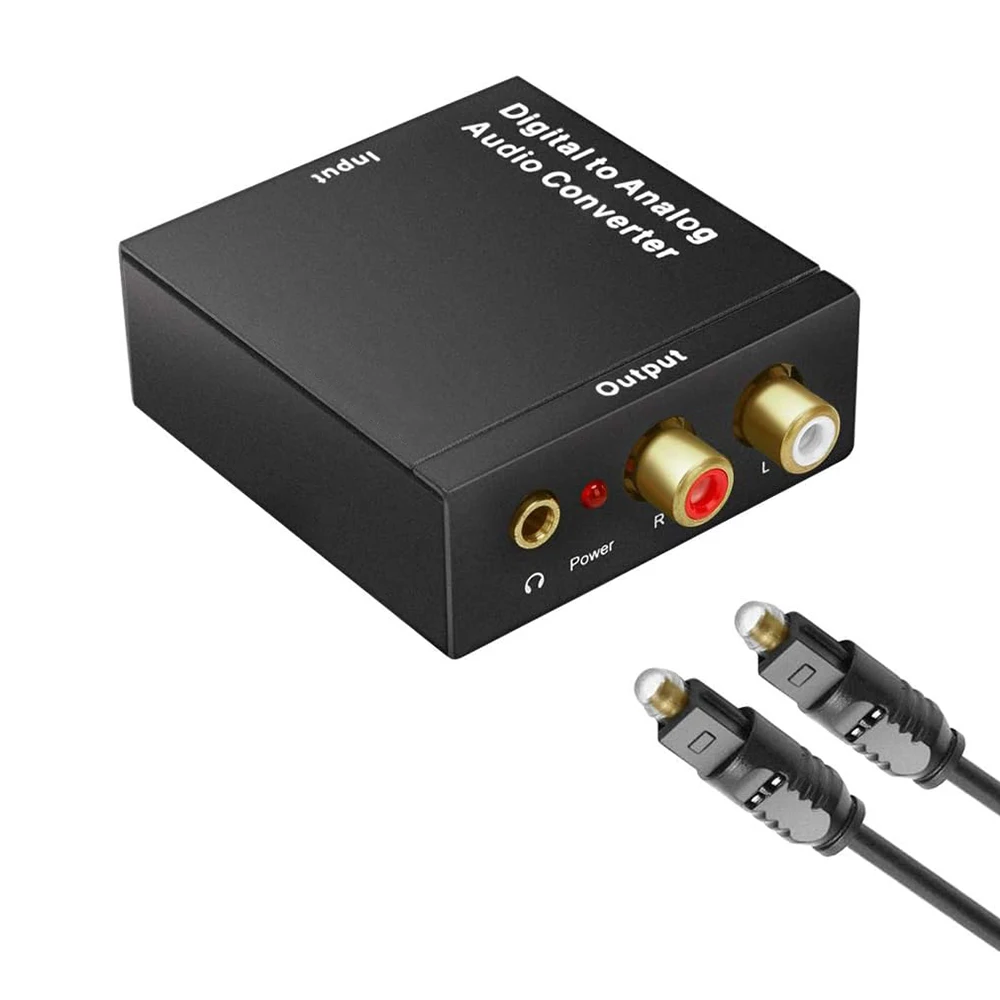 Audio Converter Amplifier DAC Digital to Analog Audio Converter SPDIF Optical Toslink Coaxial to L/R RCA and 3.5mm Jack Headphone Amplifier For PS3/4 HDTV