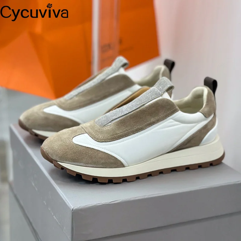 2023 New Platform Sneakers For Women Round Toe Thick Sole Casual Driving Shoes Designer Brand Party Vacation Walking Shoes Women