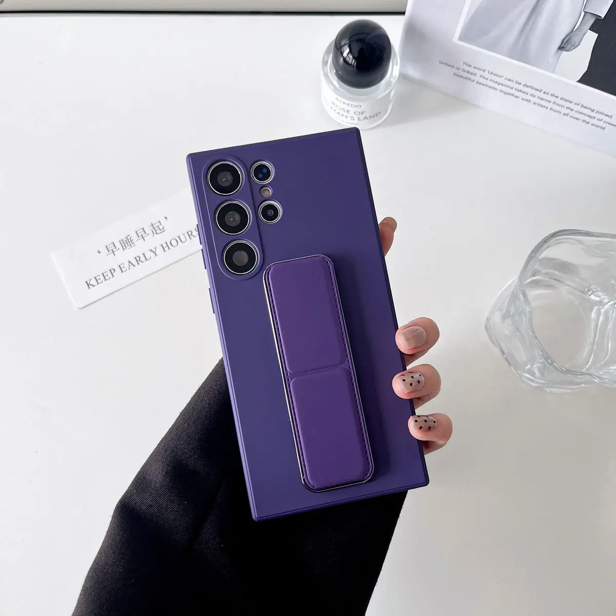 Magnetic Stand Phone Case with Wrist Strap Holder and Protector