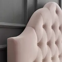 Queen Velvet Headboard with Diamond Tufting, Adjustable Height, Pink Upholstery for Bedroom Decor 5