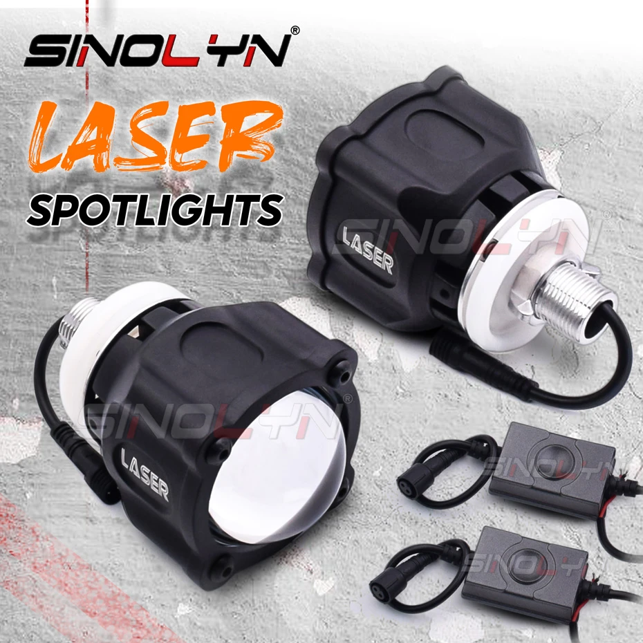 Sinolyn Laser LED Spotlights Fog Lights High Beam Projector Lens Super