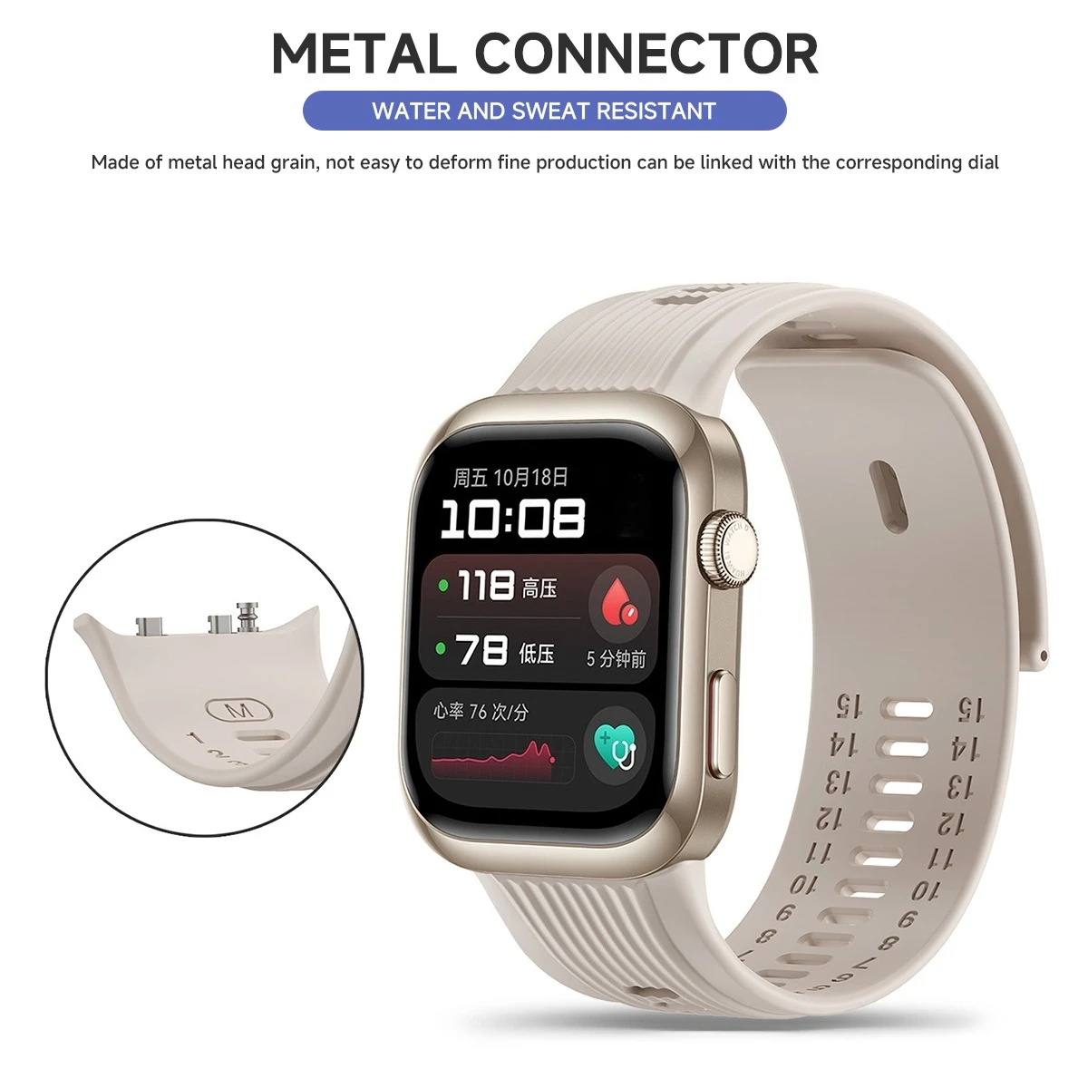Premium Leather and Silicone Smartwatch Replacement Wristband