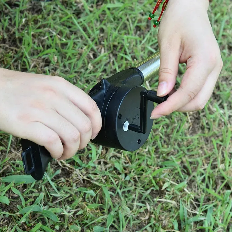 Hand Crank BBQ Fan Portable Outdoor Barbecue Air Blower Cooking Picnic Bellows for Picnic Camping Hiking Stove Grill Accessories