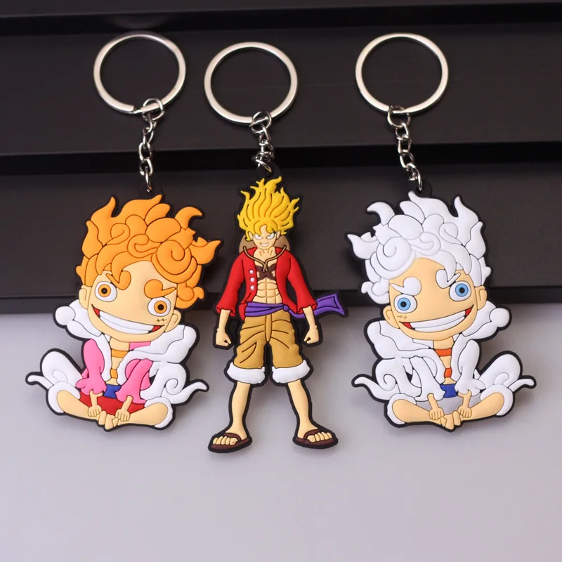 

One Piece Anime Figure Keychain Action Figure PVC Bag Pendant Luffy Keychains Car Chaveiro Cartoon Keyring Kids Birthday Gifts
