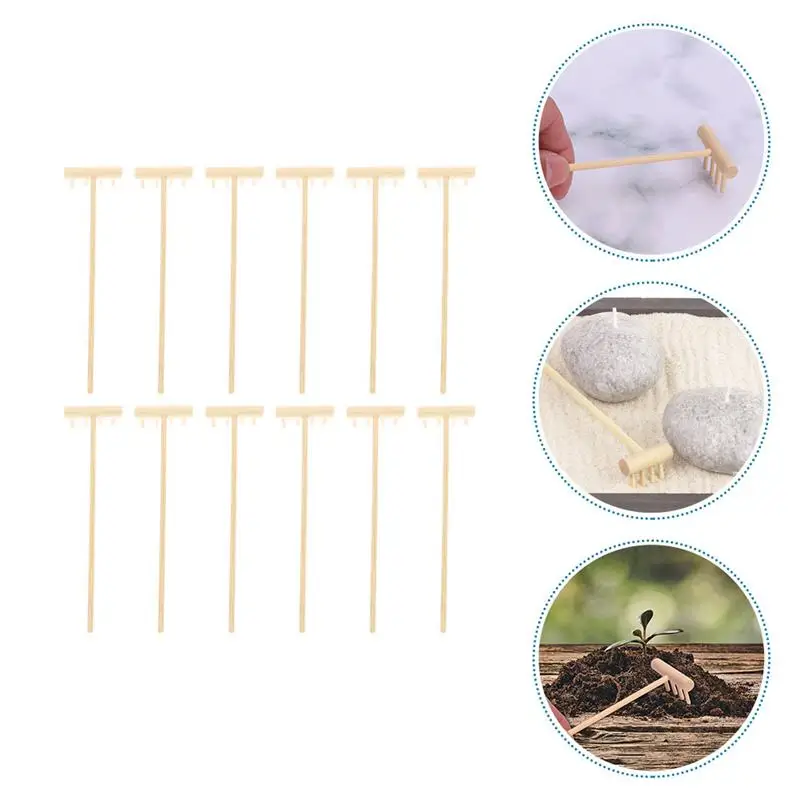 12pcs Mini Zen Garden Rake Tabletop Garden Sandbox Tools Desktop Decoration 2