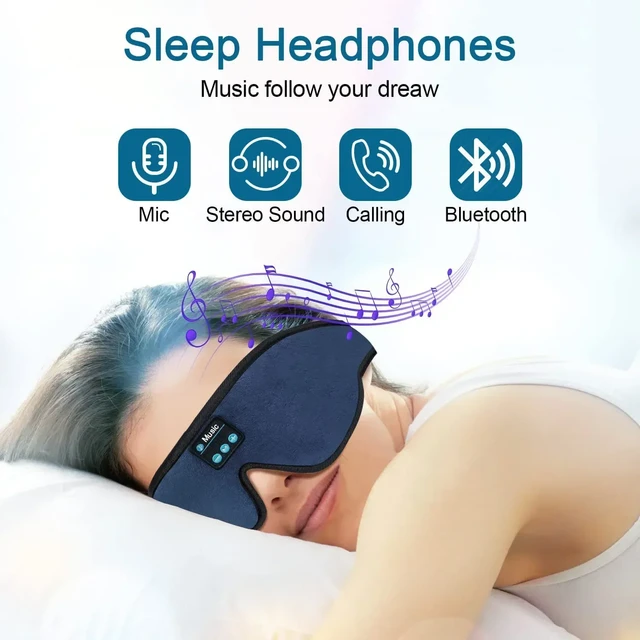 Casque de sommeil 3D Bluetooth 5.0 bandeau sans fil artefact de sommeil  respirant musique masque pour les yeux écouteurs pour dormir sur le côté  cadeaux - AliExpress