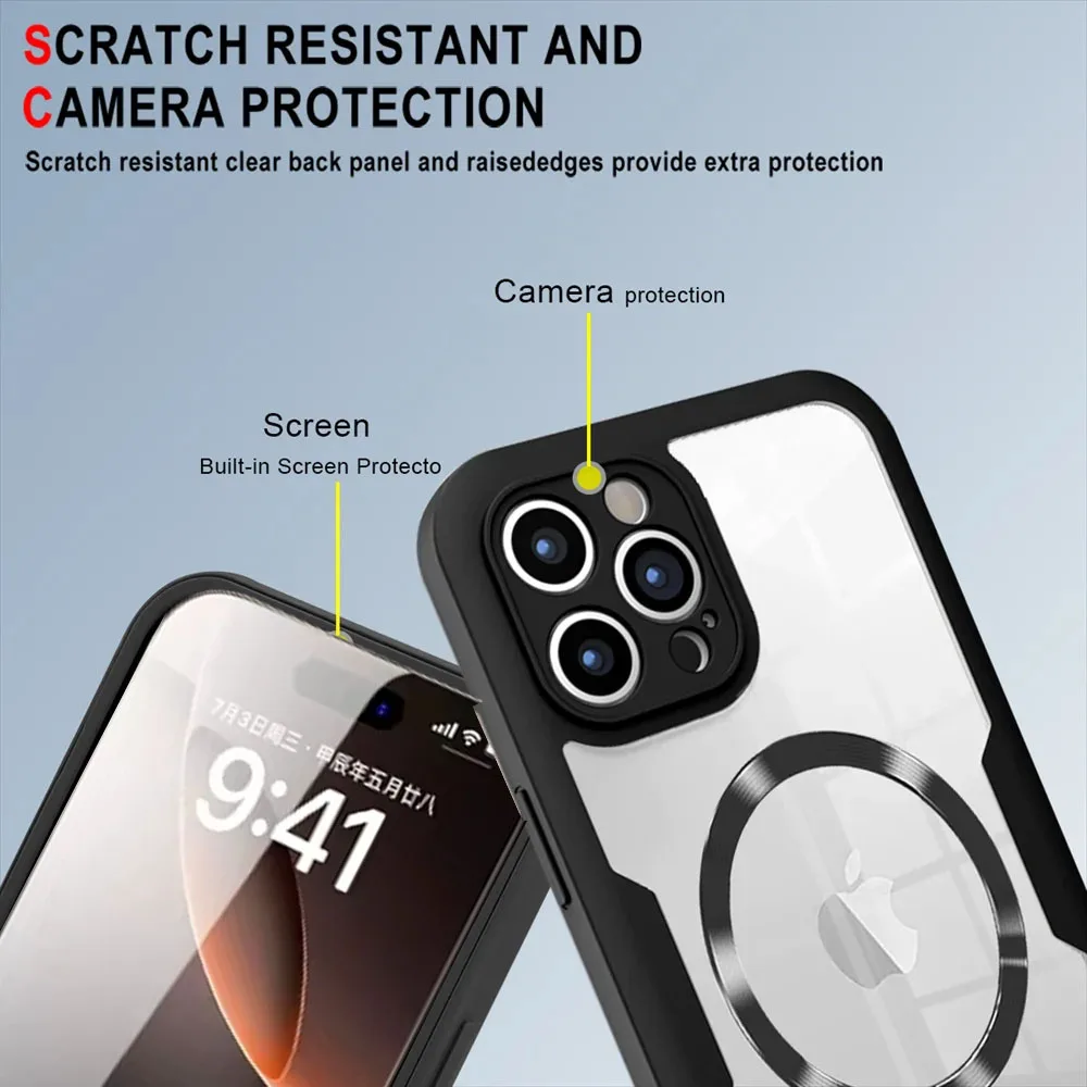 Enhanced 360° Full Coverage Protective Phone Case with MagSafe Compatibility