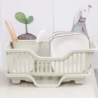 Dish Drying Rack Kitchen Utensils Drainer Rack with Drain Board Countertop Dinnerware Plates Bowls Chopsticks Spoons Organizer 1