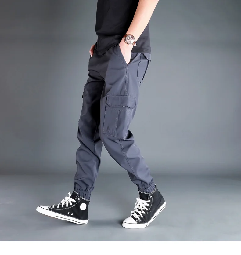 Men Pants Black Joggers Multi Pocket Loose Sport Trousers Spring Autumn Male Casual Sweatpants Cargo Pants Plus Size M-6XL harem pants