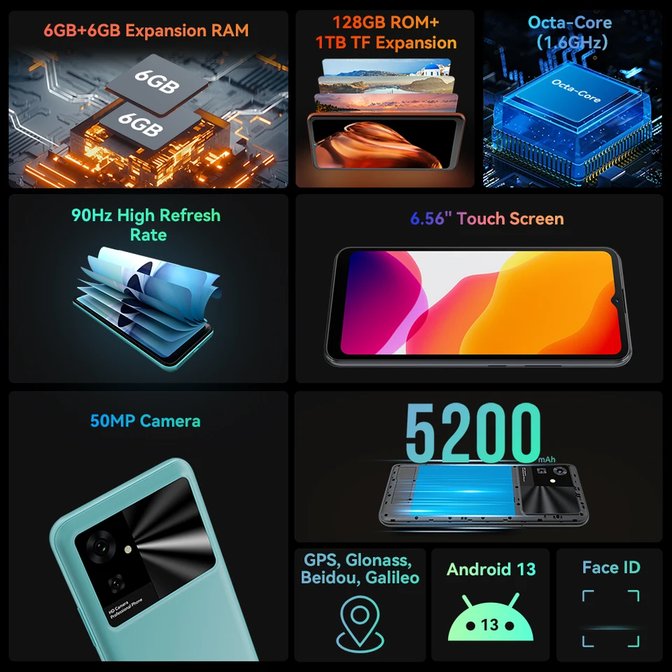 Cubot Note 21, Android Smartphone, 12GB RAM(6GB+6GB Extended