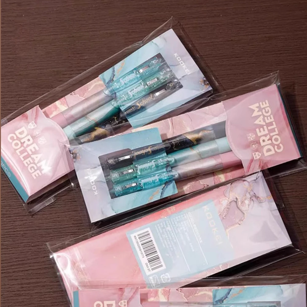 3p KOOKEI Fantasy-limited Gel Pen CS Double Ballpoint Pen Nib 0.5mm Black Core Ballpoint Pen Quick-dry Large-capacity Stationery 5