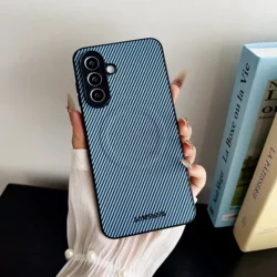 Enhanced Carbon Fiber Magnetic Phone Case with Full Lens Protection - Galaxy S23 Ultra (Blue)